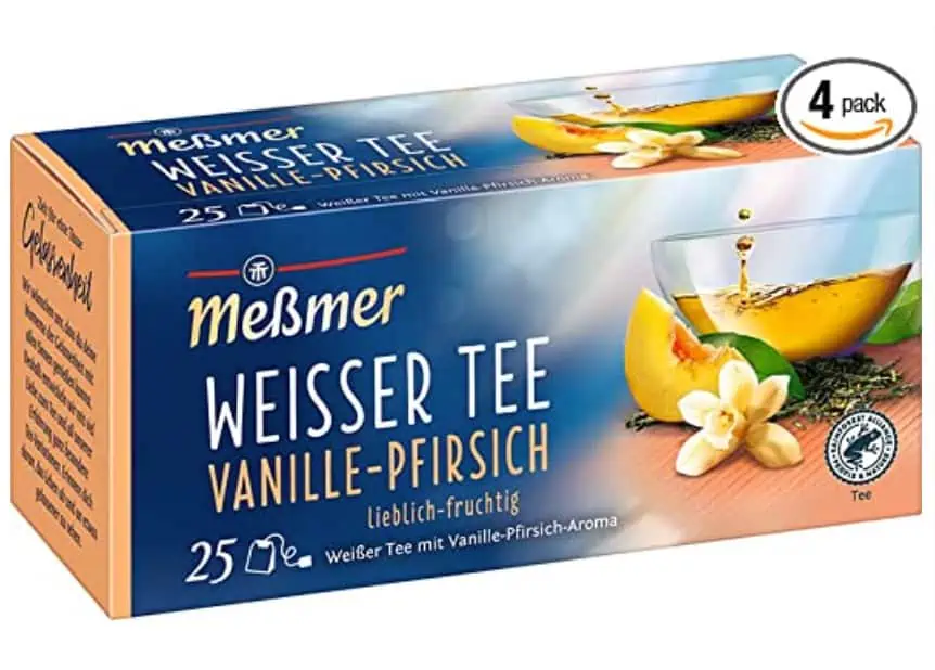 Meßmer Weißer Tee Vanille-Pfirsich | 25 Teebeutel (4er Pack) ab 2,56 € inkl. Prime-Versand (statt 8,76 €)