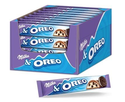 Milka Schokoriegel Milka OREO 36 x 37g Riegel mit Oreo Keksstückchen in Milchcrème   Amazon.de  L