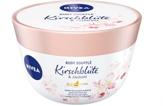 NIVEA Body Souffle Kirschbluete Jojobaoel 200 ml Koerperpflege fuer 24h Feuchtigkeit Lotion fuer trockene und sehr trockene Haut Amazon de Beauty