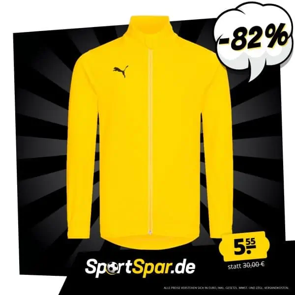 PUMA LIGA Sideline Kinder Trainingsjacke in Gelb (Gr. 116 bis 164) für 5,55 € zzgl. 3,95 € Versand