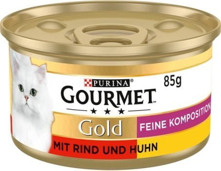 PURINA GOURMET Gold Raffiniertes Ragout Katzenfutter nass mit Rind und Huhn e1662365414147