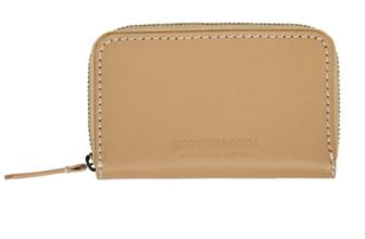 RECYCLED LEATHER ZIP COIN WALLET SAND   Online Outlet   Otrium