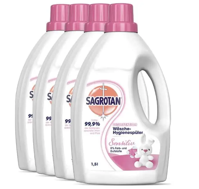 Sagrotan Wäsche-Hygienespüler Sensitiv 0% 4er Pack (4 x 1,5 l) ab 10,11 € inkl. Prime-Versand