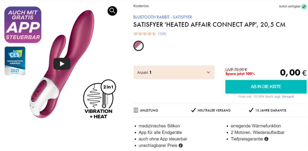 Satisfyer Heated Affair Connect App Bluetooth Rabbit