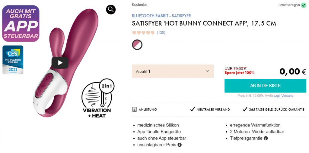 Satisfyer Hot Bunny Bluetooth Rabbit