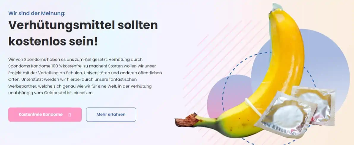 Gratis Kondome von spondoms 🍌 Für Schulen, Universitäten, Jugendclubs im gesamten DACH Bereich