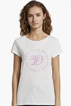 TOM TAILOR Denim Damen Jersey T Shirt aus Bio Baumwolle 1016431 10332 Off White S Amazon de Bekleidung