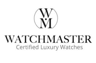 Das Logo von Watchmaster zeigt ein elegantes, stilisiertes „WM“ in einem Kreis, elegant über dem Text „Watchmaster Certified Luxury Watches“ platziert und fängt die zeitlose Eleganz der Marke ein.