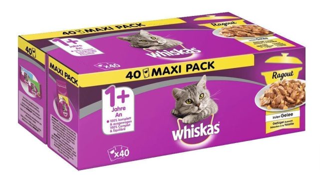 Whiskas 1 Katzennassfutter Ragout – Gefluegel Auswahl in Gelee – Hochwertiges Feuchtfutter im Portionsbeutel fuer Katzen ab 1 Jahr – Katzenfutter – Vorratspack 40 x 85g Amazon de Haustier