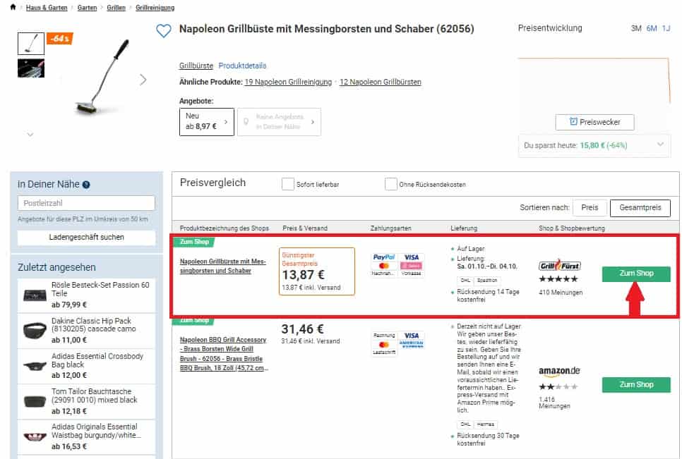 Napoleon Grillbueste Mit Messingborsten Und Schaber 62056 2