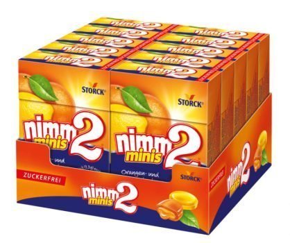 nimm2 Bonbons minis zuckerfrei – 10 x 40g Box – Gefuellte Bonbons mit Fruchtsaft und Vitaminen Amazon de Beauty