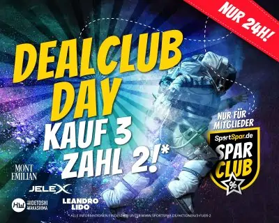 SportSpar Dealclub Day: Kauf 3, Zahle 2 Aktion (JELEX, LEANDRO LIDO, HIDETOSHI WAKASHIMA & MONT EMILIAN)