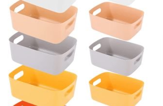 10 Stück Aufbewahrungskorb Kunststoff Haushalt Aufbewahrungsboxen storage boxes mit Griff für Regal
