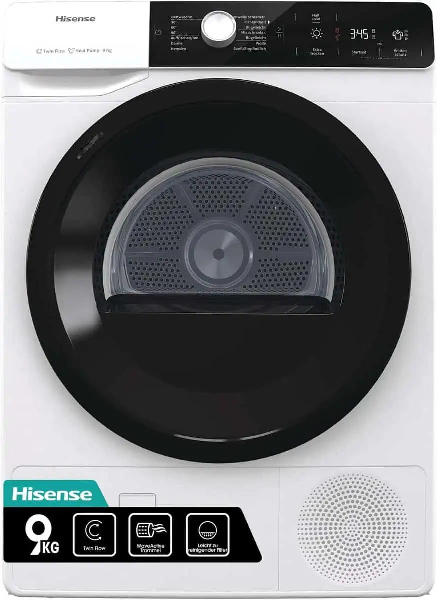Hisense DHGA901NL Wärmepumpentrockner (9 kg, A++) für 398,90 € inkl. Lieferung statt 568,99 €