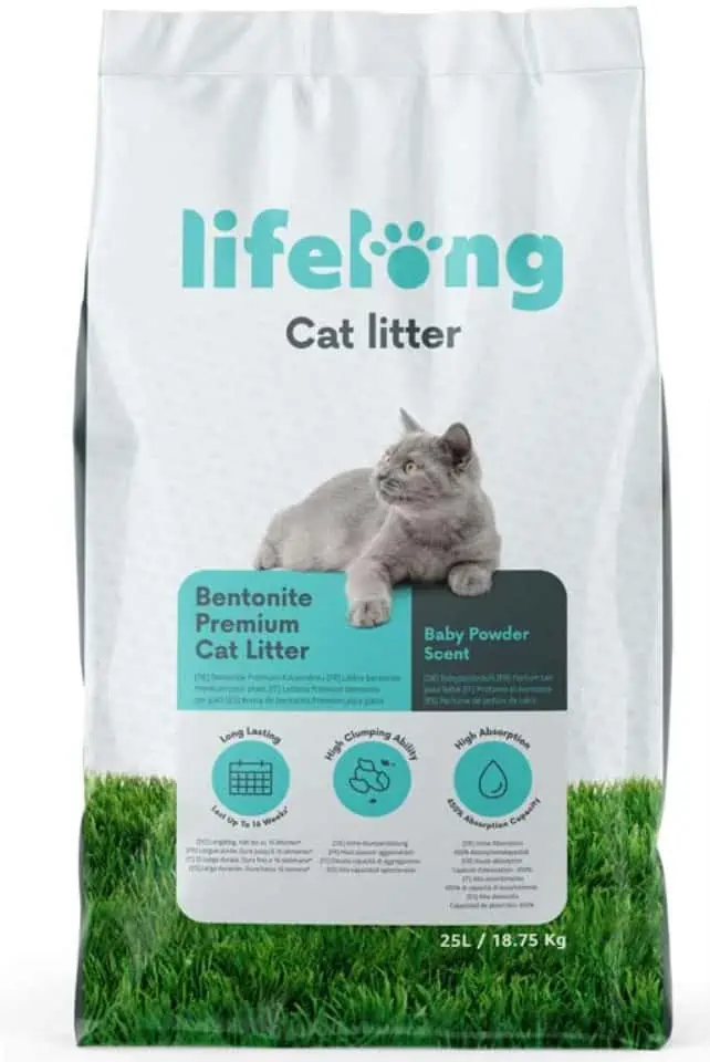Amazon-Marke: Lifelong Bentonite klumpendes Baby Puder Duft Katzenstreu 25L ab 10,59 € inkl. Prime-Versand (statt 24,75 €)