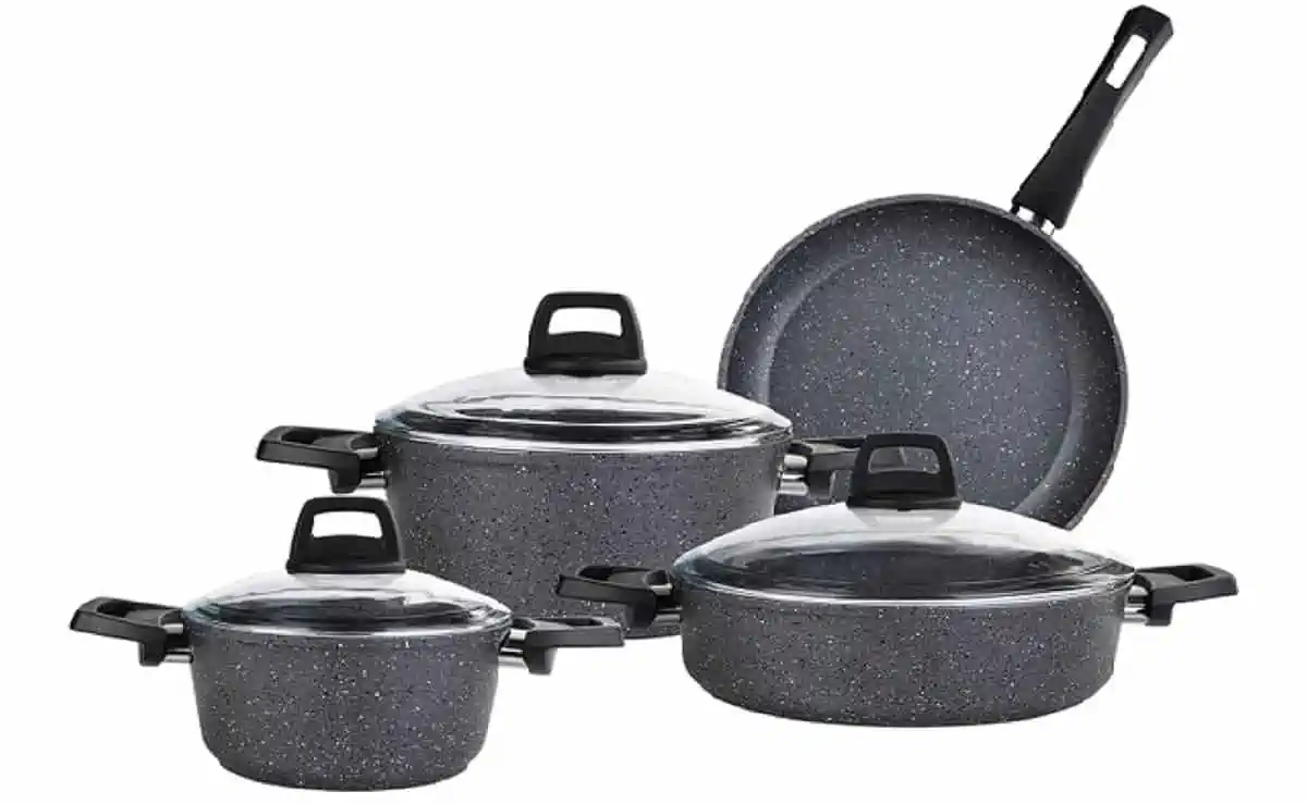 Karaca Atlas Bio Granit 7-teiliges, Kochgeschirrset, Antihaftbeschichtung für 49,95 € inkl. Prime-Versand (statt 79,95 €)