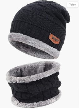 BTkviseQat Winter Warme Muetze Herren Muetze Damen Wintermuetze und Loop Schal Beanie Dame