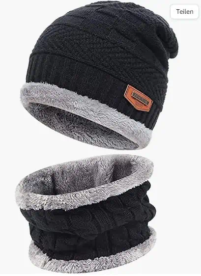 BTkviseQat Winter Warme Mütze Herren Mütze Damen Wintermütze und Loop Schal für 4,49 € inkl. prime Versand (statt 12,99 €)