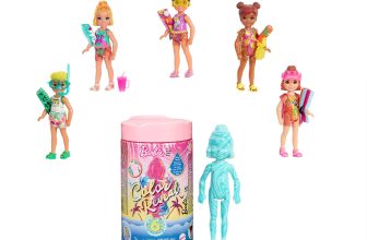 Barbie GTT25 Chelsea Color Reveal Puppe Sand Sonne Sortiment mit Enthüllungseffekt mit 1 Überras