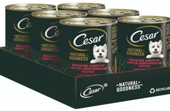 CESAR Premium Hundenassfutter in der Dose NATURAL GOODNESS Dose mit Rind 6 x 400g   Amazon.de