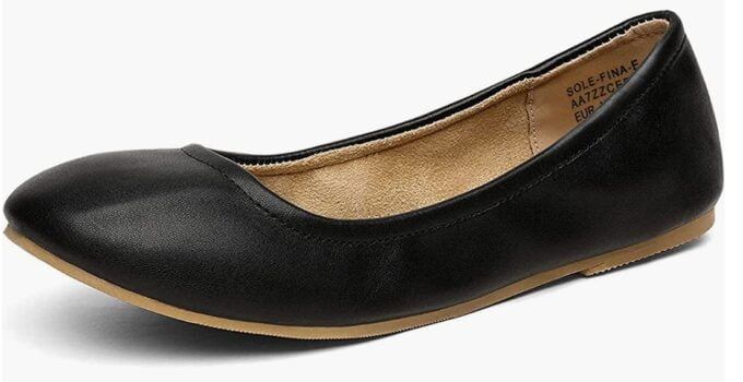 DREAM PAIRS Ballerinas Damen Ballet Flat Elegant Flache Schuhe Weiches PU Leder Komfortabel SCHWARZ