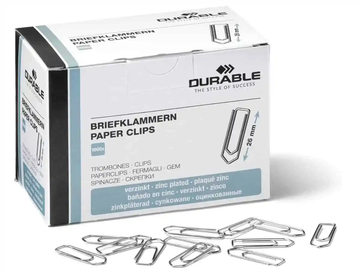 Durable Briefklammern, 26 mm, 1000 Stück für 1,99 € inkl. Prime-Versand (statt 4,95 €)