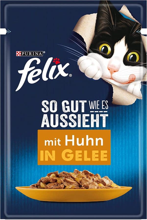 Felix So Gut Wie Es Aussieht Katzenfutter Nass In Gelee Mit Huhn