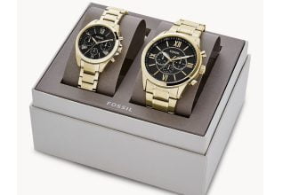 FOSSIL Geschenkset Uhren His and Hers Chronograph Edelstahl