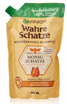 Garnier Shampoo Honig Schätze Nachfüllpack pflegt strapaziertes Haar reparierend mit Akazien Honi