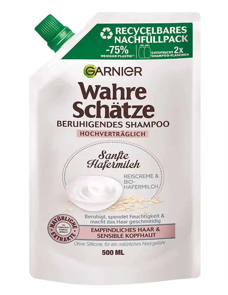 Garnier Shampoo, Sanfte Hafermilch Nachfüllpack, mit seidiger Reiscreme und Hafermilch, Wahre Schätze, 500 ml für 2,76 € inkl. Prime-Versand (statt 3,95 €)