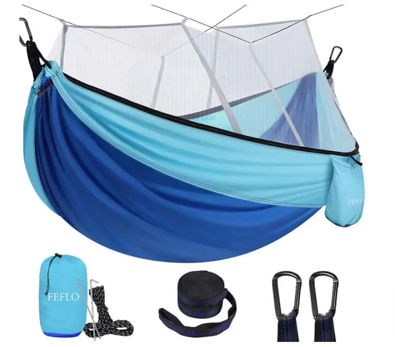 Hängematte mit moskitonetz Outdoor Camping: 290x140cm Größerer Platz Tragbare Camping Hängematte für 2 Personen – 300kg für 20,00 € inkl. Prime-Versand (statt 29,99 €)