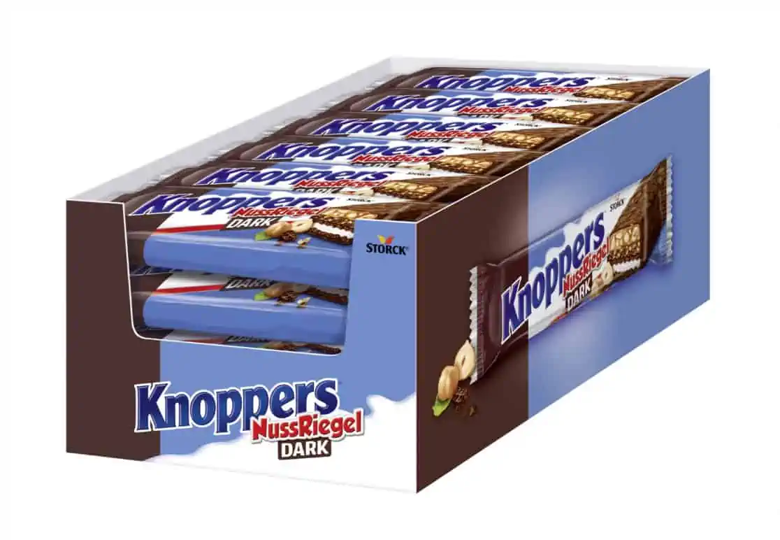 Knoppers NussRiegel Dark – 24 x 40g – Waffelriegel mit Milch- und Nugatcreme für 9,00 € inkl. Prime-Versand (statt 13,50€)