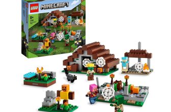 LEGO 21190 Minecraft Das verlassene Dorf Spielzeug mit Zombiejäger Lager Werkstatt Farm und Haus