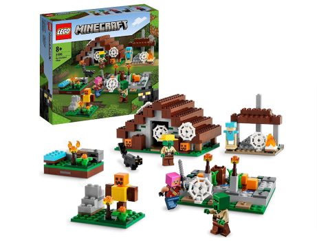 LEGO 21190 Minecraft Das verlassene Dorf Spielzeug mit Zombiejäger Lager Werkstatt Farm und Haus