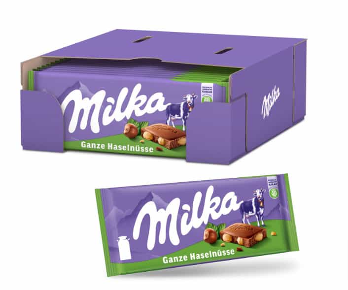 Milka Ganze Haselnüsse Alpenmilch Tafelschokolade