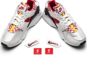 Nike Sneaker Air Huarache PRM QS X Liverpool Weiss Rot Gelb LIMITED EDITION www unisportstore de 1