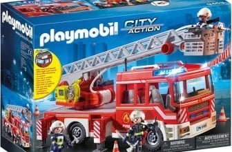 PLAYMOBIL City Action 9463 Feuerwehr Leiterfahrzeug mit abnehmbarem Dach und Anhaengerkupplung e1665476787118