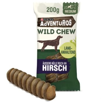 PURINA AdVENTuROS Wild Chew Hundeleckerli Hundesnack fuer mittelgrosse Hunde reich an Hirsch 6er Pack 6 x 200g Amazon de Haustier