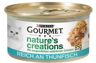 PURINA GOURMET Natures Creation Katzennassfutter in Gelee naturbelassen Thunfisch 12er Pack 12 x