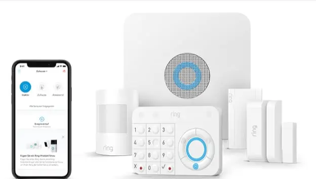 Ring Alarm 5-teiliges Kit (1. Gen.) Heimsicherheitssystem (Keypad, Bewegungsmelder, Tür-/Fensterkontakt, Signal-Verstärker, Ring Indoor Cam) für 99,00 € inkl. Versand (statt 169,00 € )