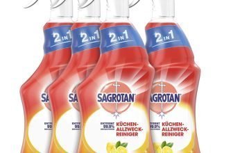 Sagrotan Kuechen Allzweck Reiniger Spritzige Zitrone – 2in1 Desinfektionsreiniger fuer die zuverlaessige