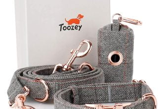 Toozey Hundehalsband und Leine Set Verstellbar Hundehalsband Hundeleine 2m Beutelspender im Set Stilvollen Rose Gold Metall Schnalle Hundeleine mit Halsband fuer Kleine Grosse Hunde Amazon de Haustier