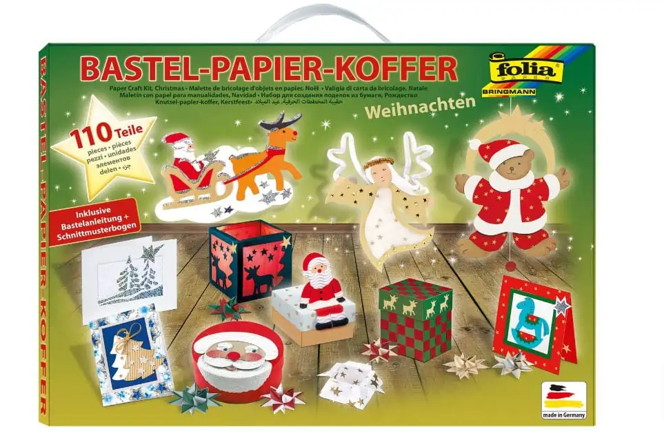 folia 922 – Bastelpapierkoffer Weihnachten, 110 Teile für 5,95 € inkl. Prime-Versand (statt 8,49 €)