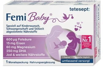 tetesept Femi Baby – 16 Nährstoffe für Kinderwunsch Schwangerschaft Stillzeit – mit Folsäure Eis