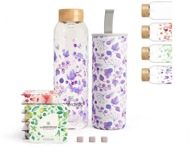 waterdrop® Starter Set Glass, 1x Glass Bottle + 18 Microdrinks für 30,32 € inkl. Prime-Versand (statt 37,90 €)
