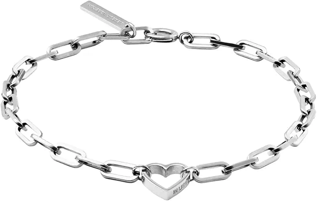 Liebeskind Berlin Edelstahl-Armband mit Herzanhänger, silber für 18,33€ inkl. Versand (Prime)
