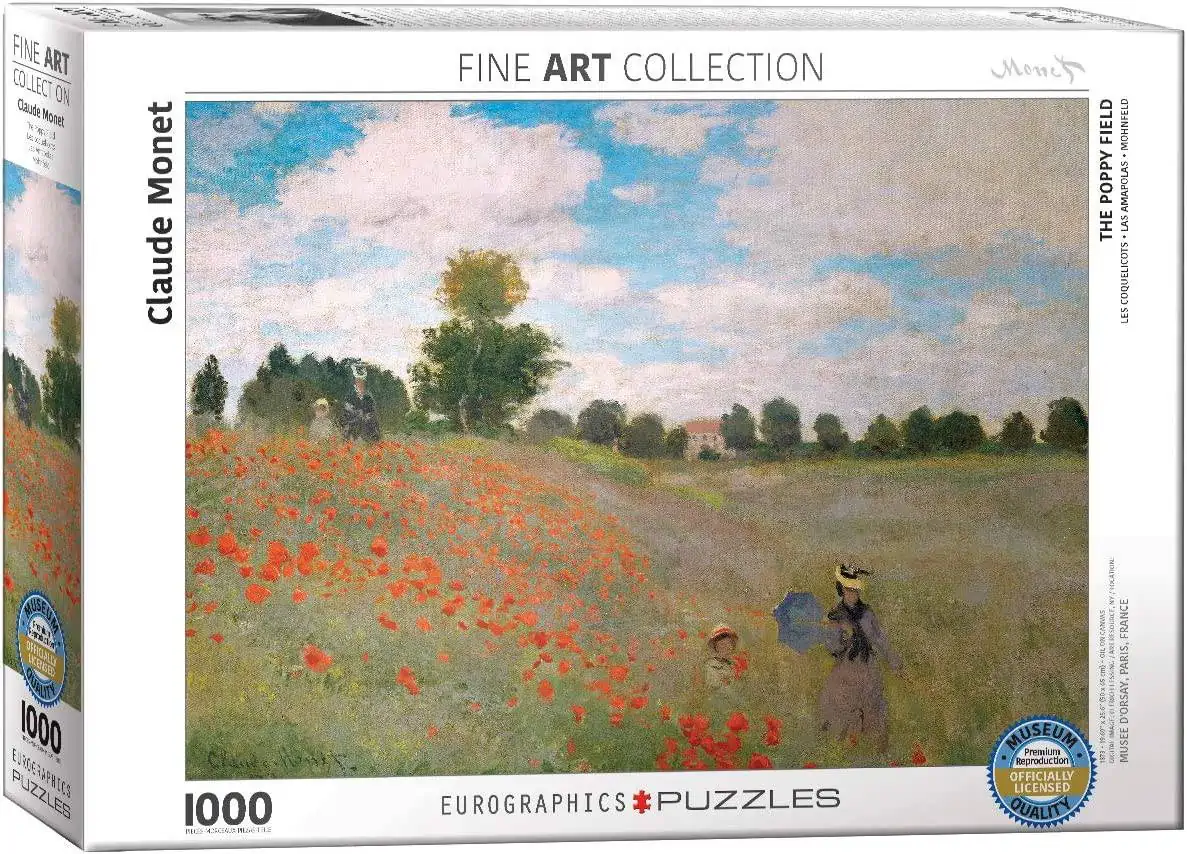 Eurographics Puzzles Claude Monet: Das Mohnfeld bei Argenteuil (1.000 Teile Puzzle) für 7,99 € [Prime] statt 15,68 €