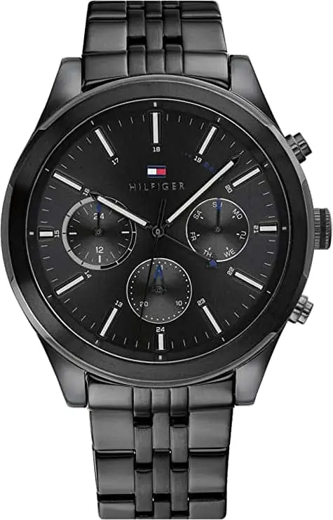 Tommy Hilfiger Sportuhr Ashton | 44 mm | Wasserabweisend bis Fünf bar | 24h-Anzeige, Datumsanzeige, Wochentag | Mineralglas | Quarz