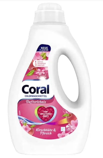 Coral Colorwaschmittel Kirschblüte & Pfirsich 20WL ab 2,95 € inkl. Versand (statt 4,29 €)