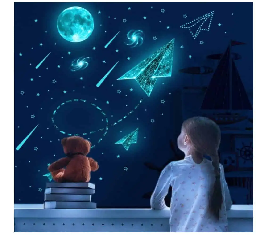 Wandtattoo Kinderzimmer Mädchen und Junge Leuchtsterne Selbstklebend für 3,99 € inkl. Prime-Versand (statt 7,99 €)